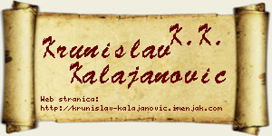 Krunislav Kalajanović vizit kartica